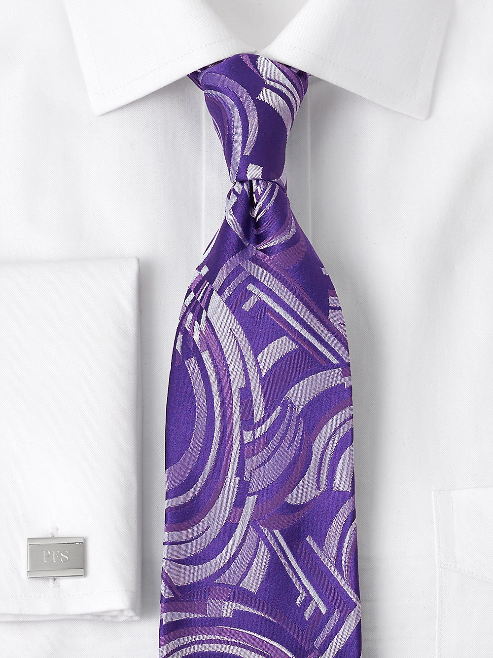 Corbata de seda tejida abstracta púrpura: Elegancia atemporal, un toque artístico para tu estilo.